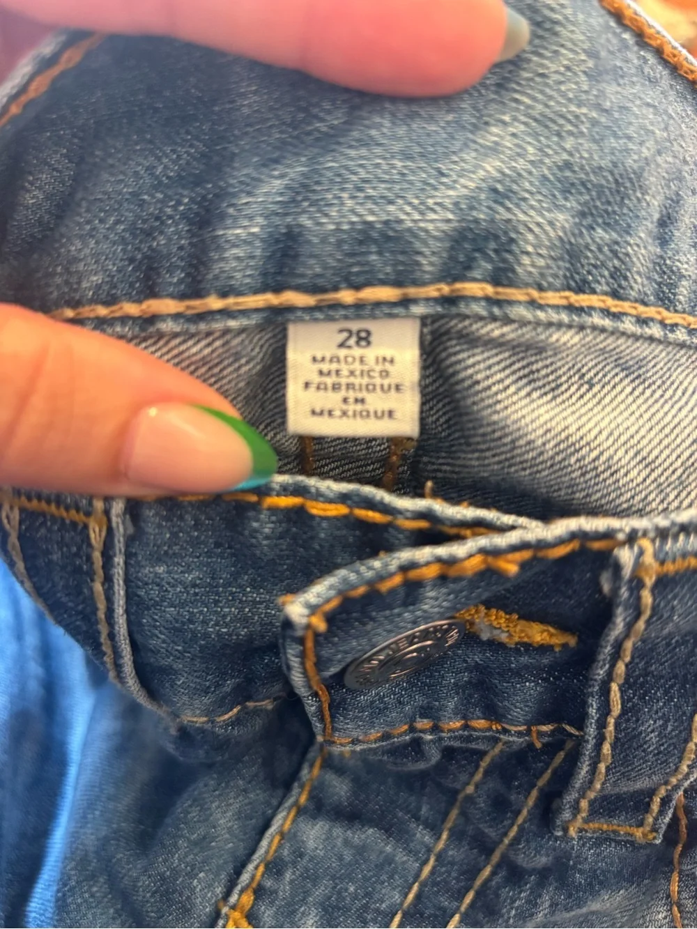 True Religion Men's Two-Tone Blue Straight Jeans